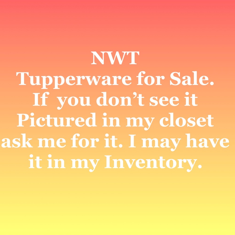 NWT Tupperware for Sale